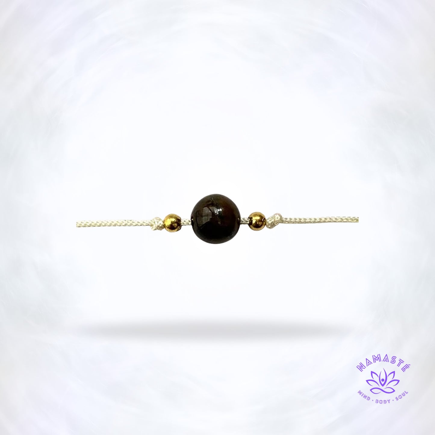 Minimalistische armband met één edelsteen — tijgeroog