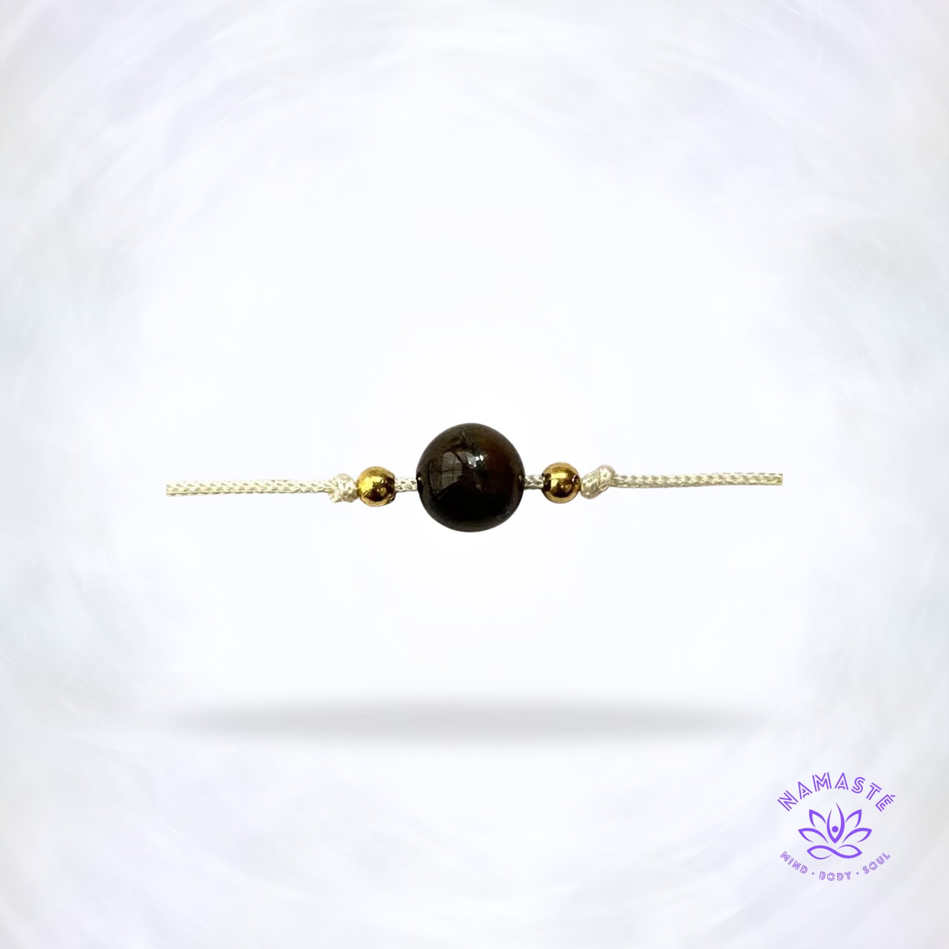 Minimalistische armband met één edelsteen — tijgeroog