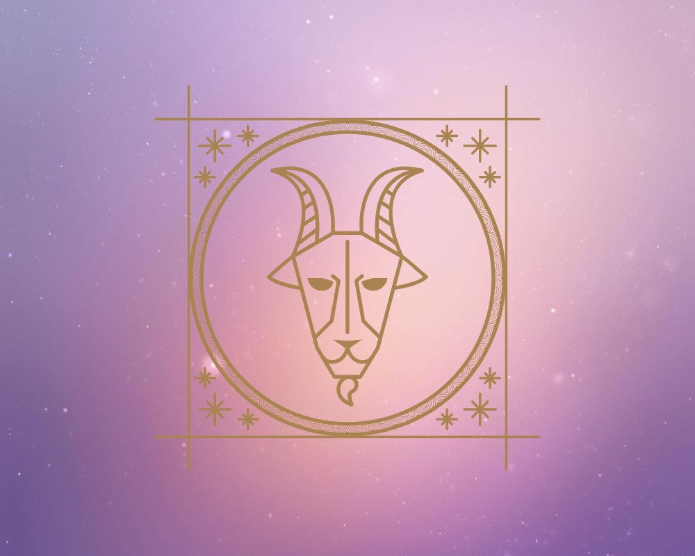 Zacht paars-roze achtergrond met Ram symbool