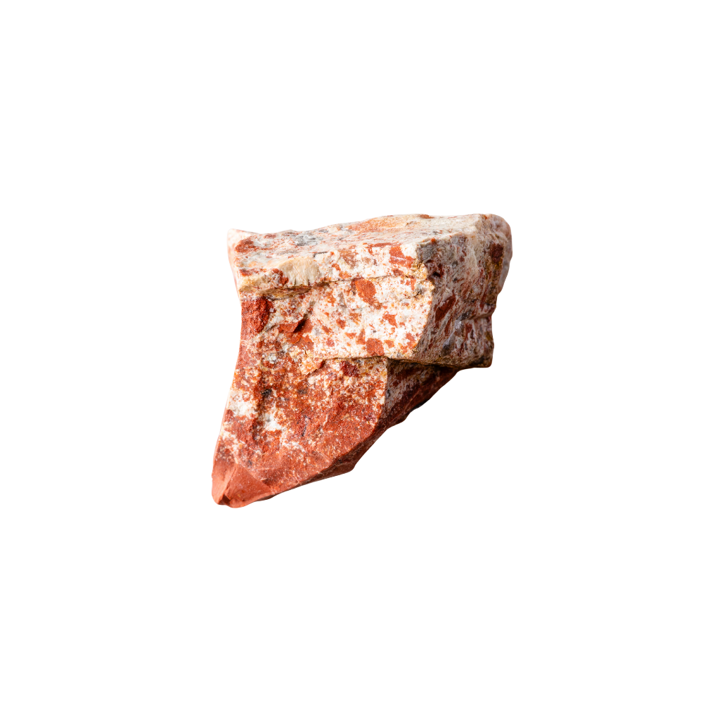 een ruw stuk rode jaspis