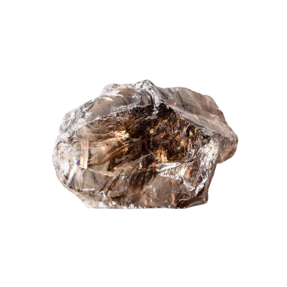 een ruwe rookkwarts steen 