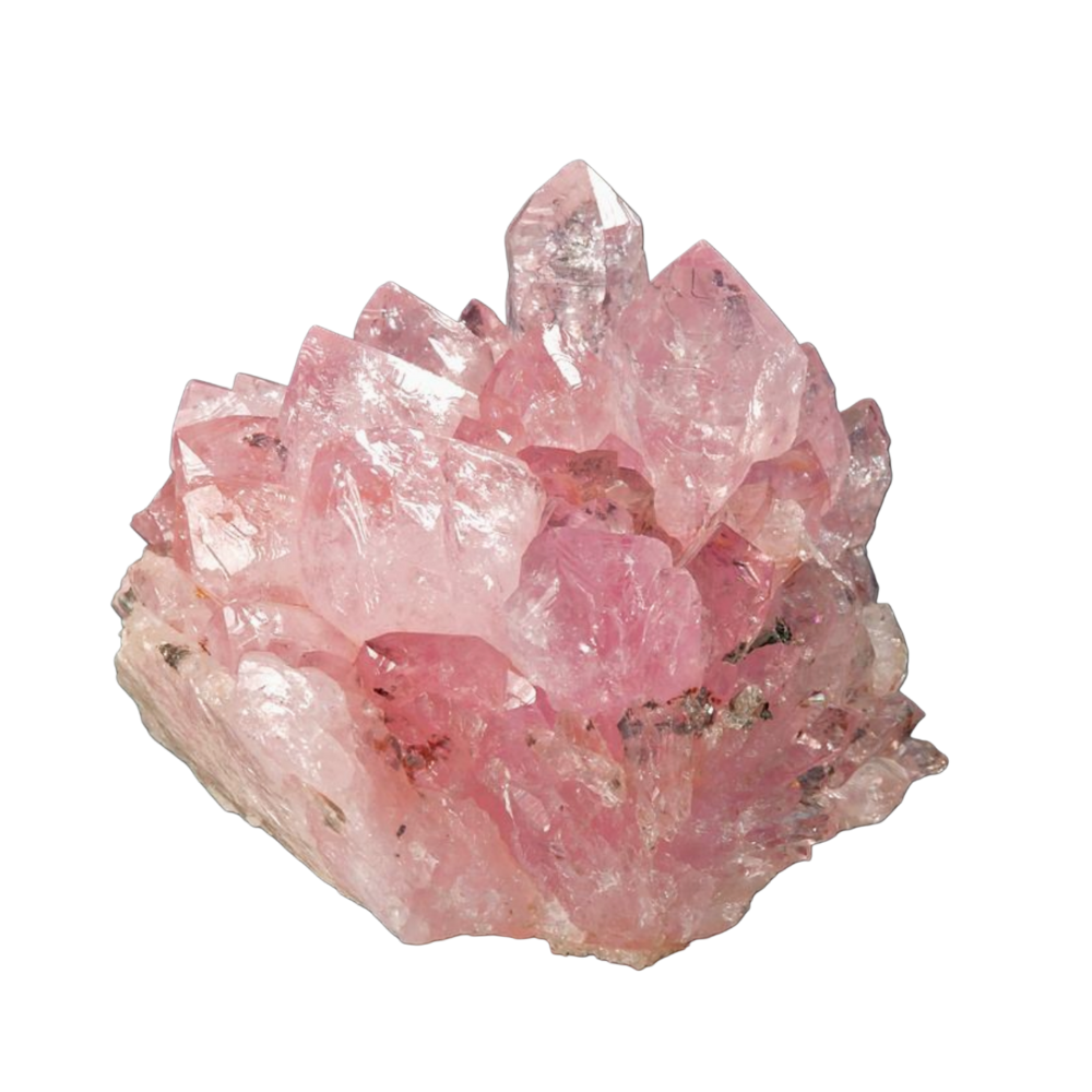 een ruw stuk rozenkwarts