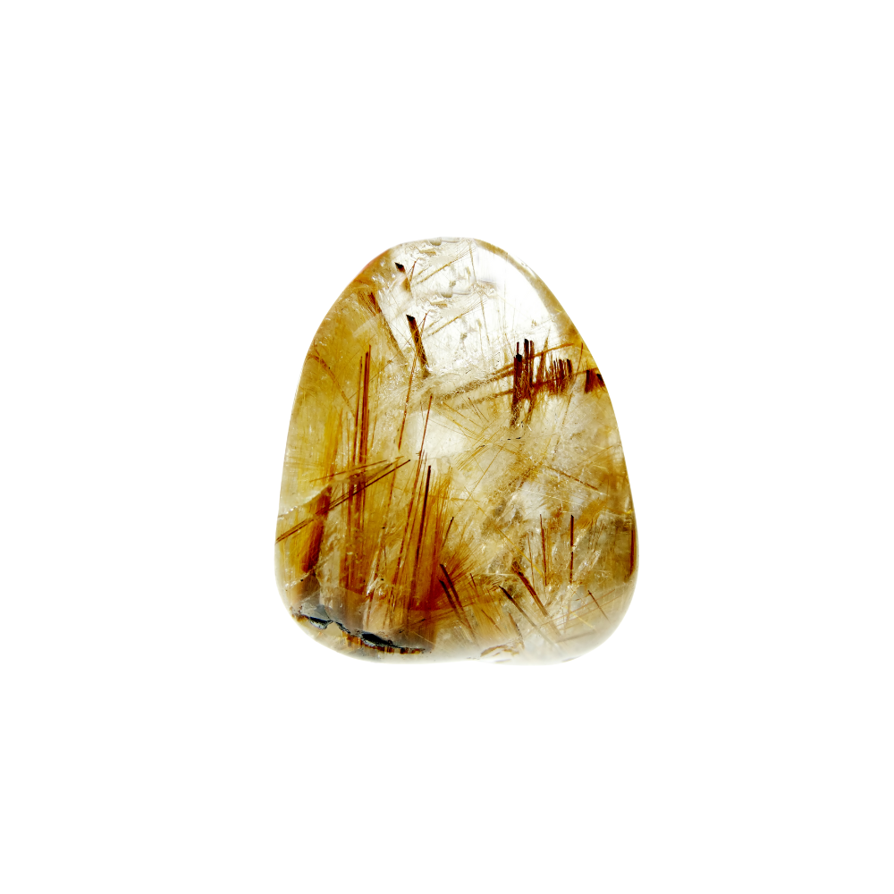 een gepolijst stuk Rutielkwarts