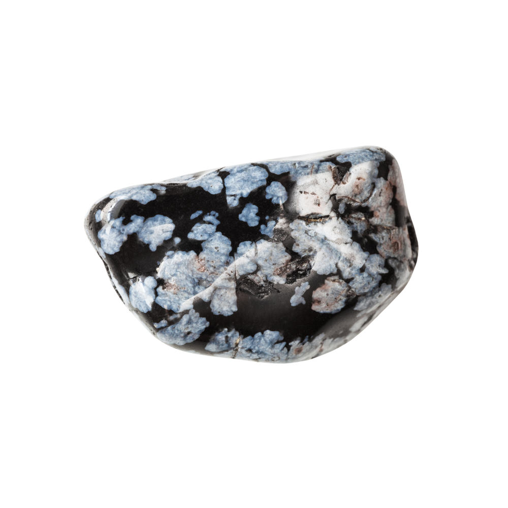 een gepolijst stuk Sneewvlok Obsidiaan