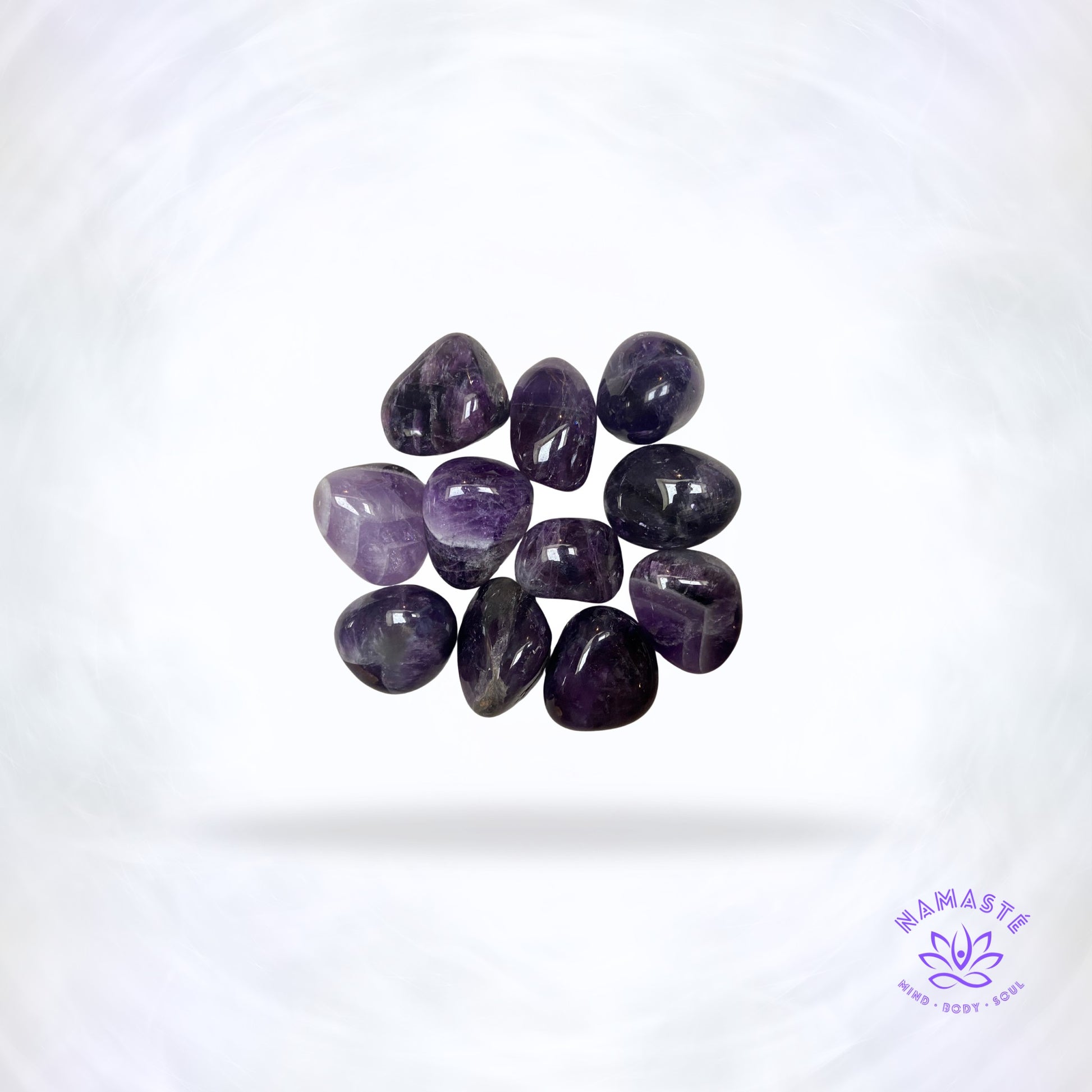 Amethist trommelsteen S voor meditatie, intuïtie en rust.