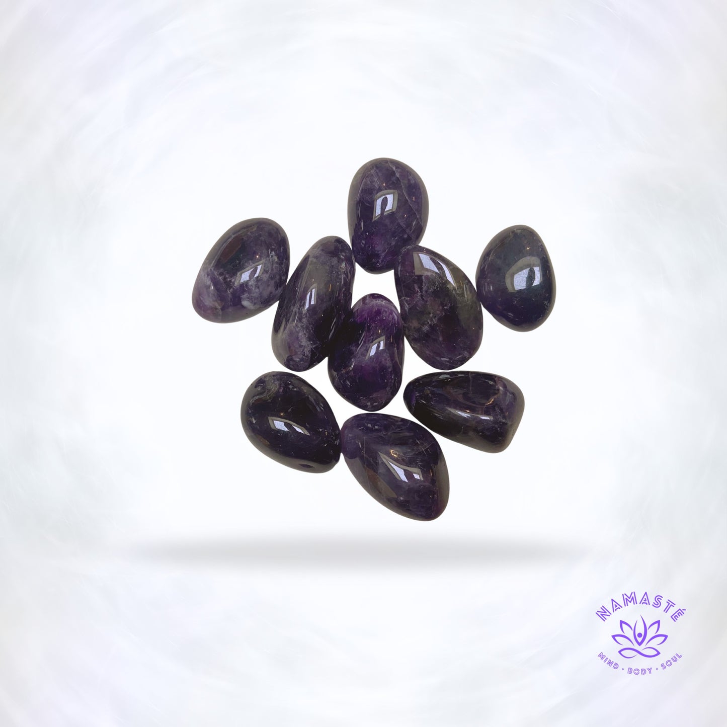 Amethist trommelsteen L voor meditatie, intuïtie en rust.