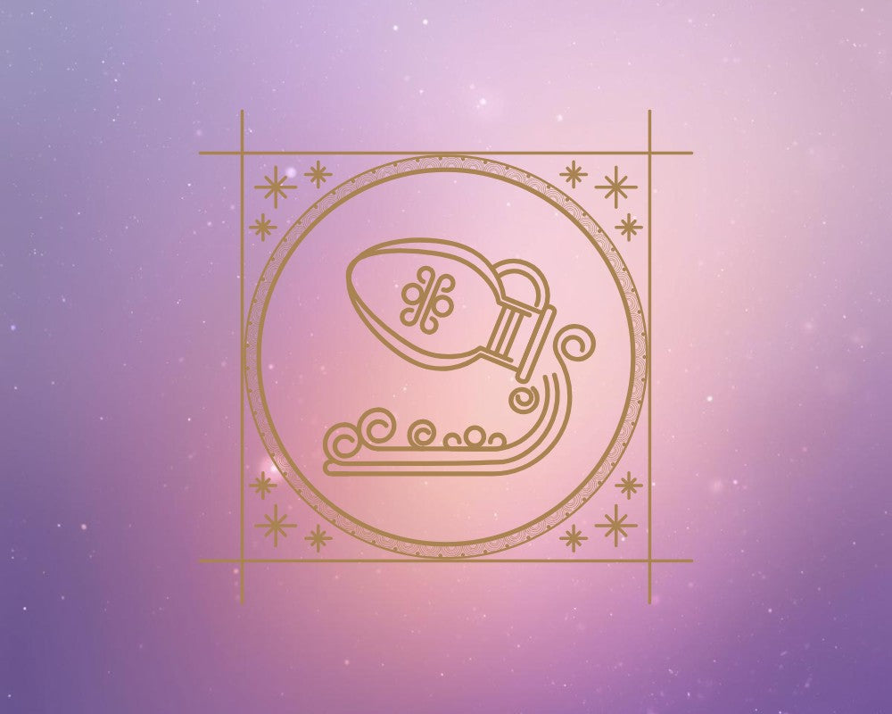 Zachte paars-rose achtergrond met het symbool voor Waterman
