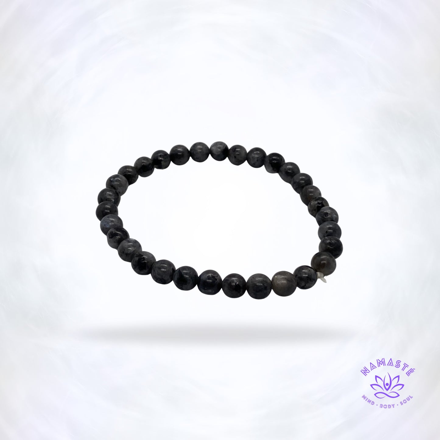 zwarte labradoriet kralenarmband