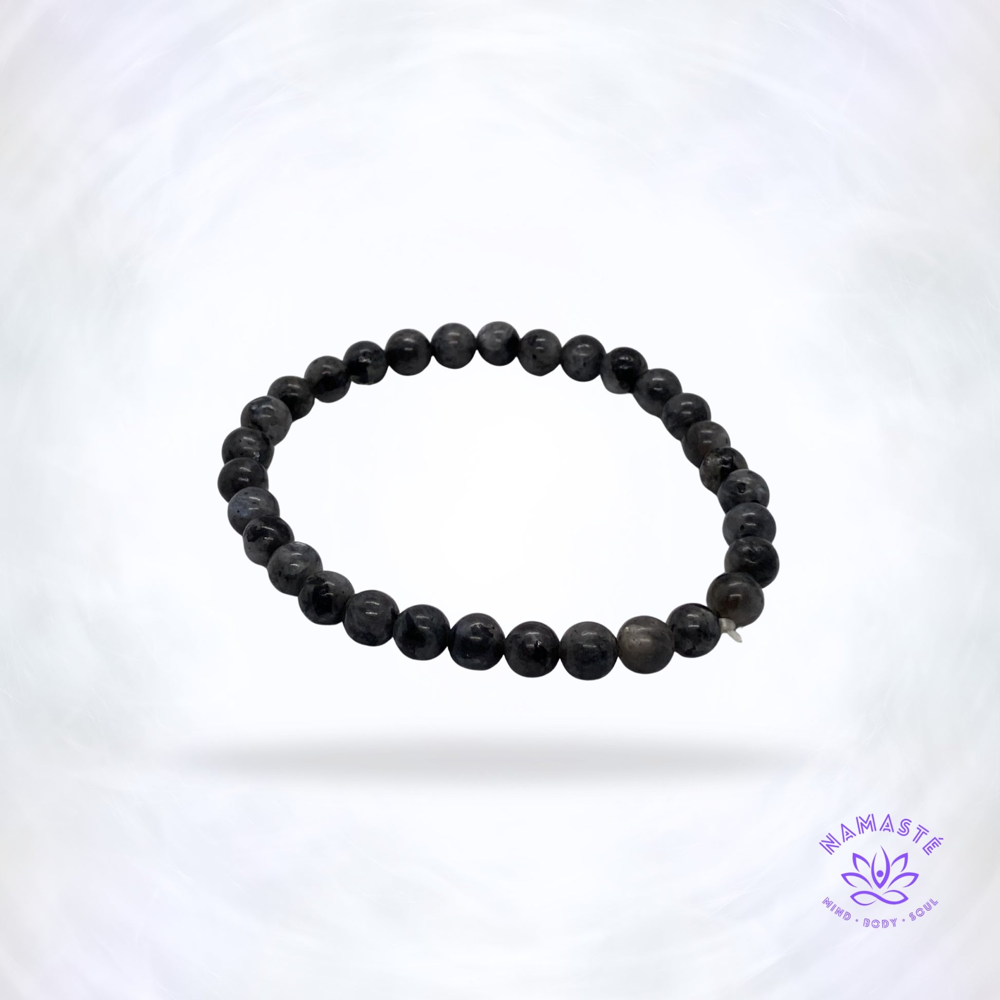 zwarte labradoriet kralenarmband