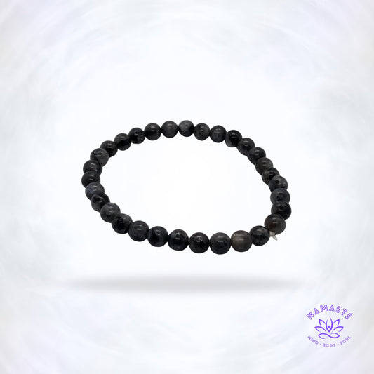 zwarte labradoriet kralenarmband