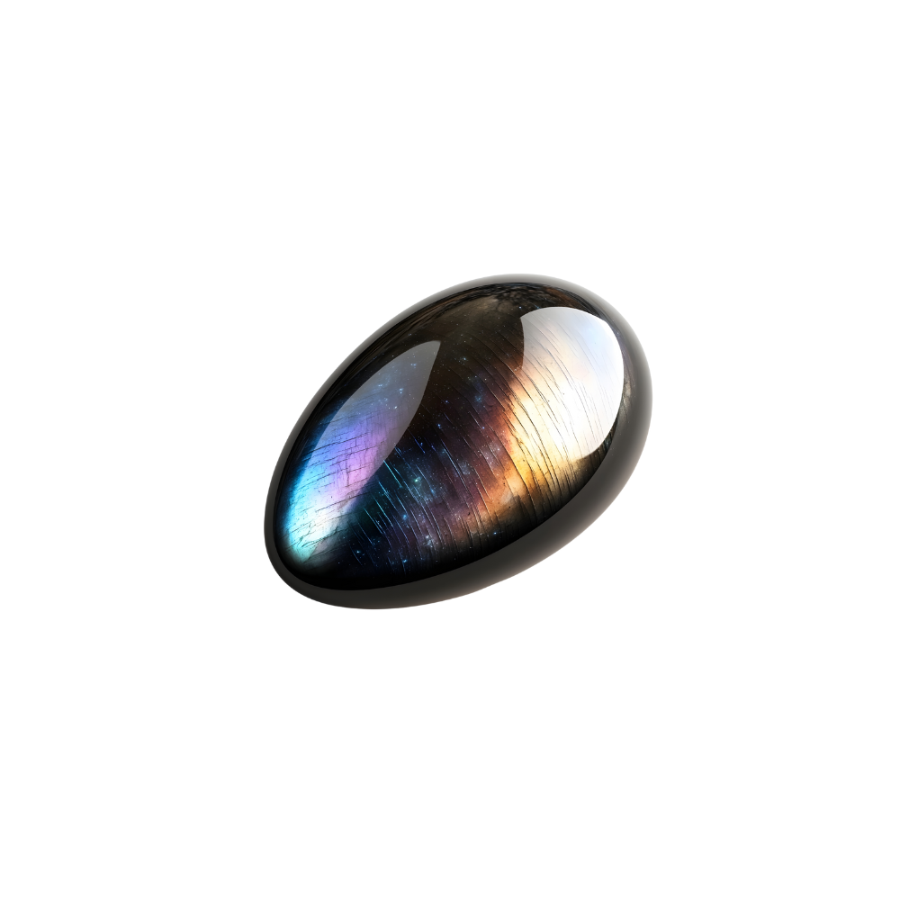 een stuk gepolijste Zwarte Obsidiaan