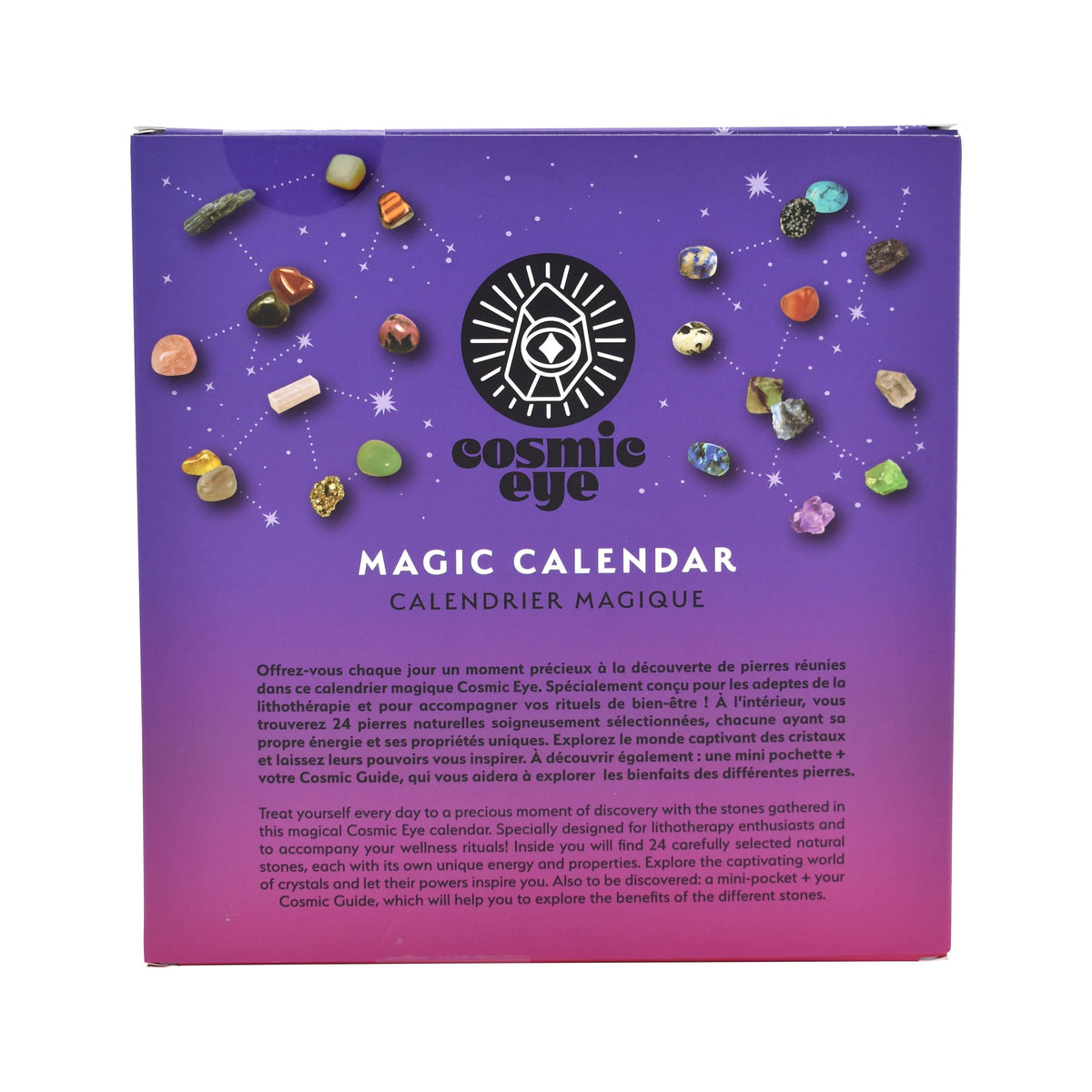de achterzijde van een cosmic eye adventkalender