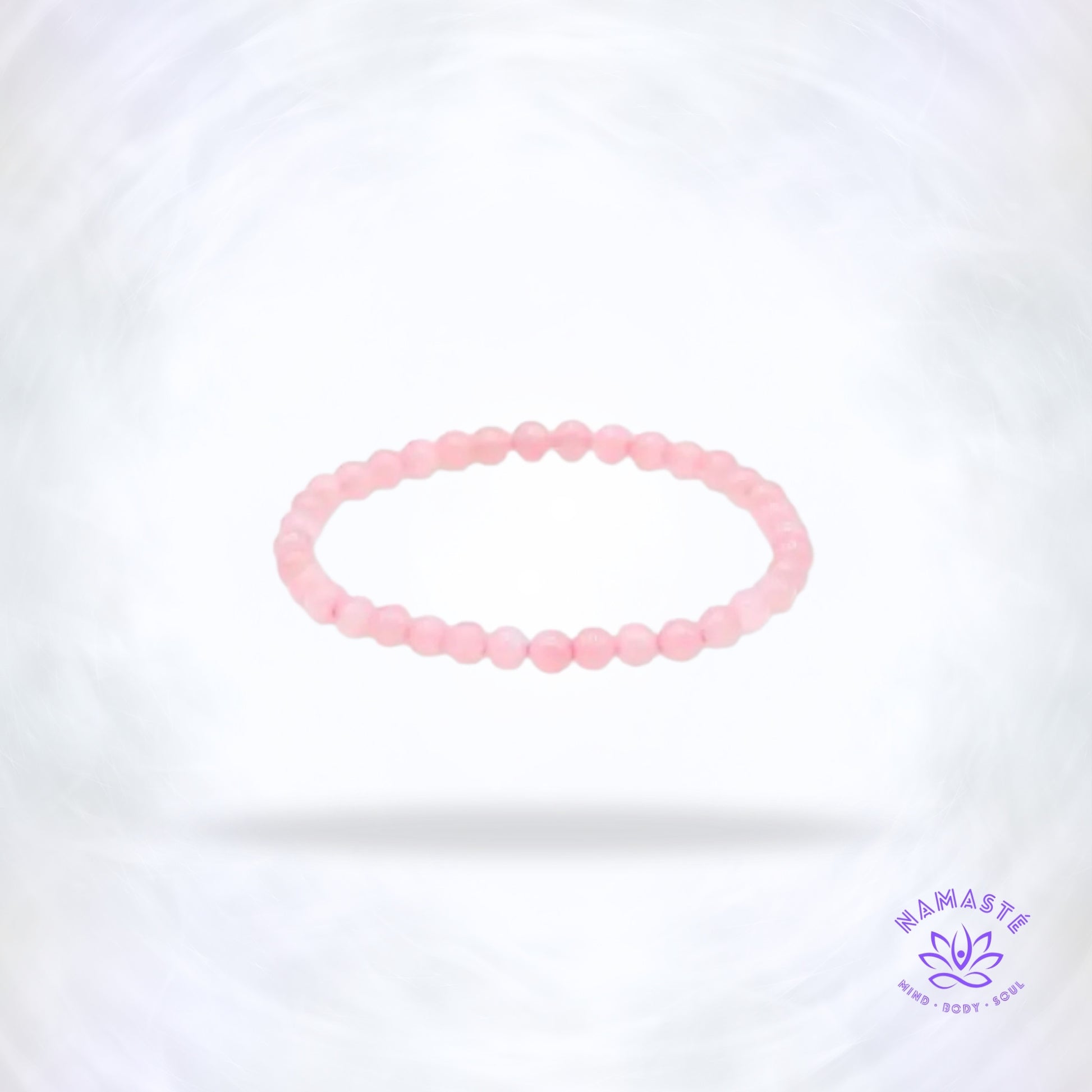 Rozenkwarts armband 4 mm – zachte liefdevolle armband voor hartchakra en emotionele heling.