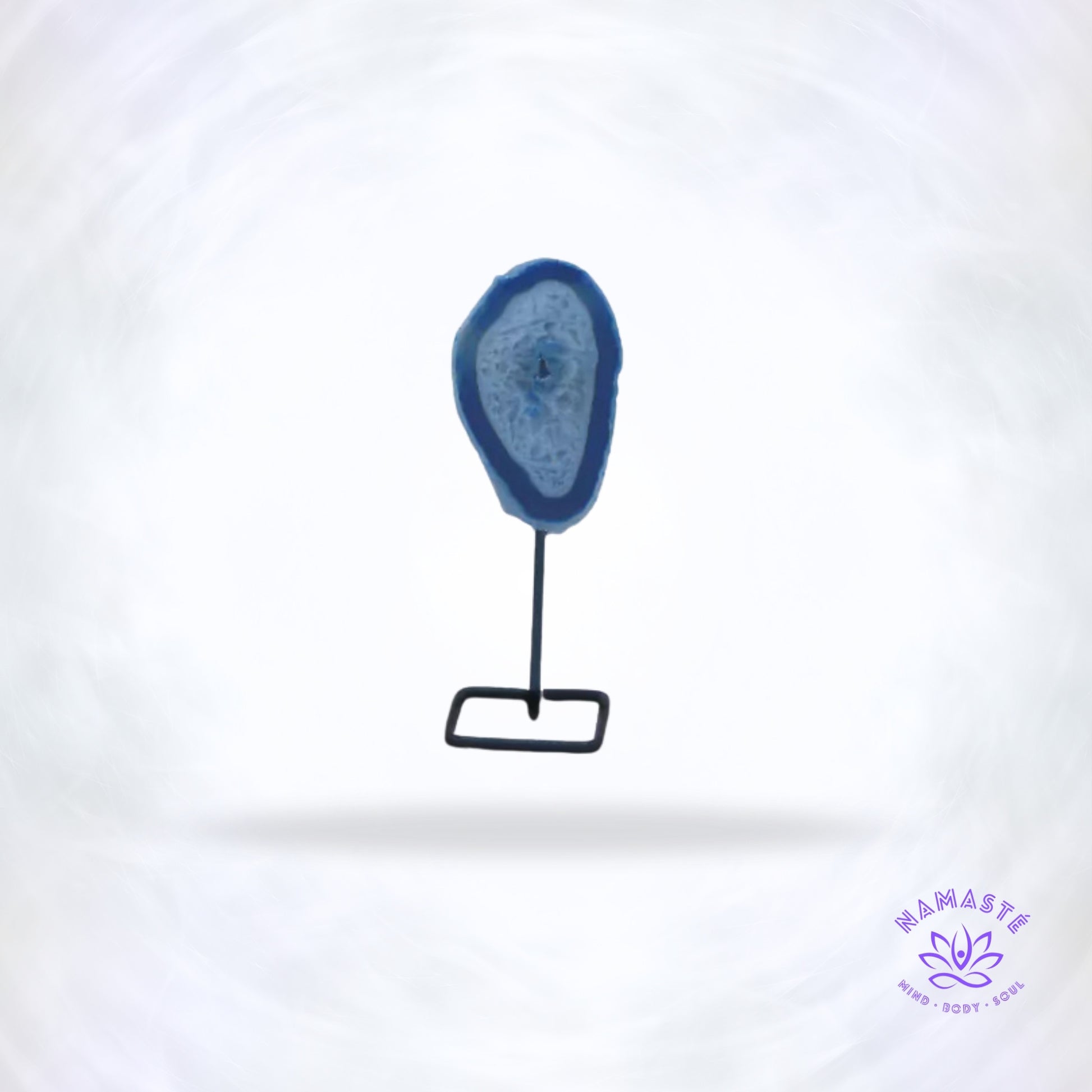 Blauwe Agaat op pin – kalmerend decoratief kristal voor rust en helderheid.