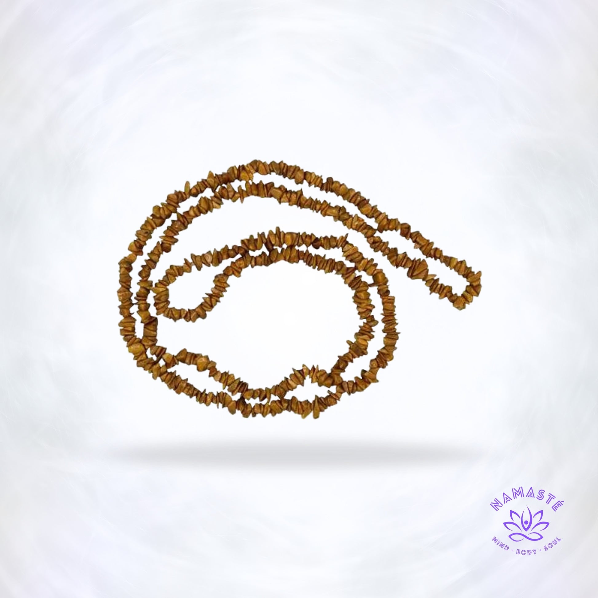 Ketting van chips stenen in Gele Jaspis – natuurlijke steenchips van 5 mm op snoer van 40 cm.