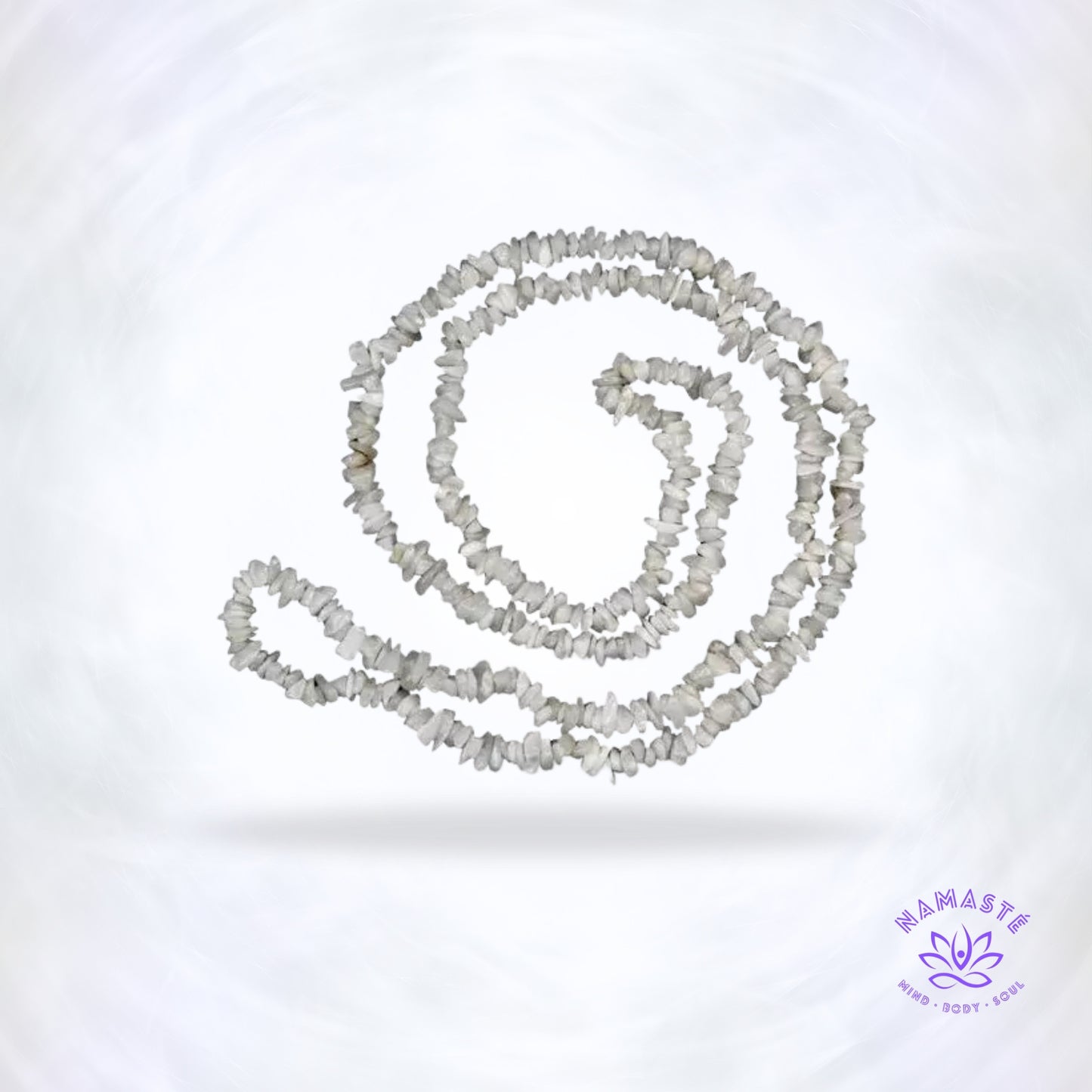 Wit Agaat chips ketting van 47 cm – natuurlijke steenchips in zachte, rustgevende energie.