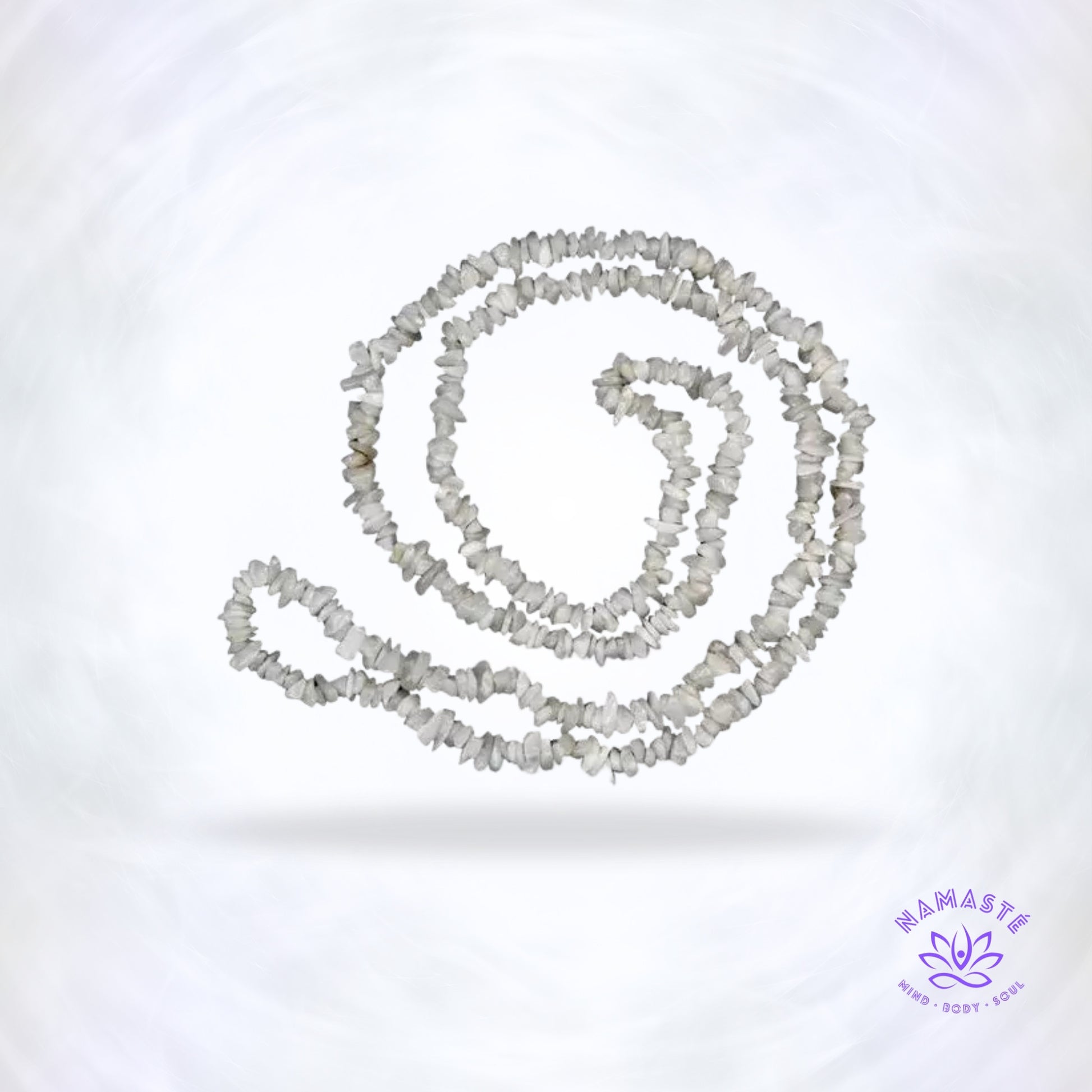 Wit Agaat chips ketting van 47 cm – natuurlijke steenchips in zachte, rustgevende energie.