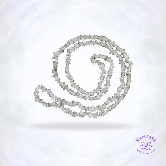 Wit Agaat chips ketting van 47 cm – natuurlijke steenchips in zachte, rustgevende energie.