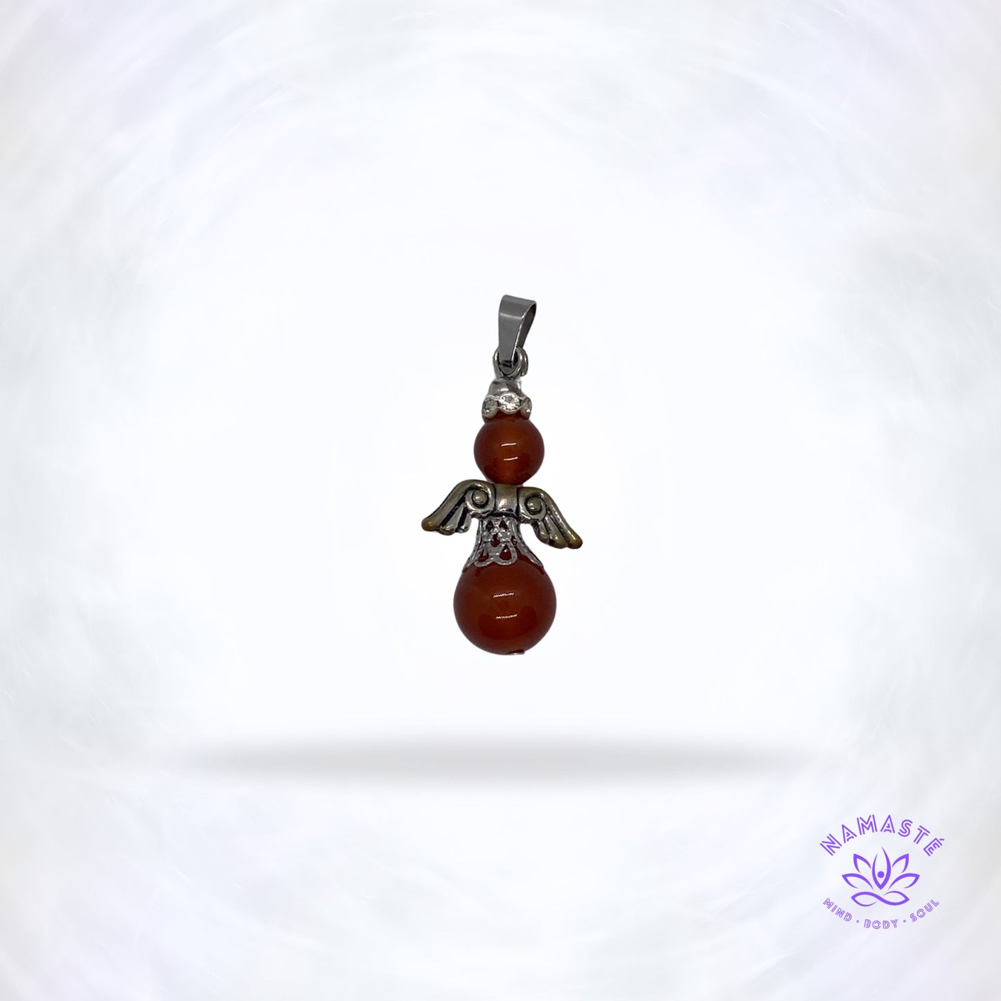 engel met vleugels hangertje van rode agaat