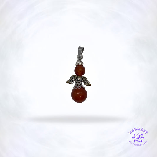 engel met vleugels hangertje van rode agaat