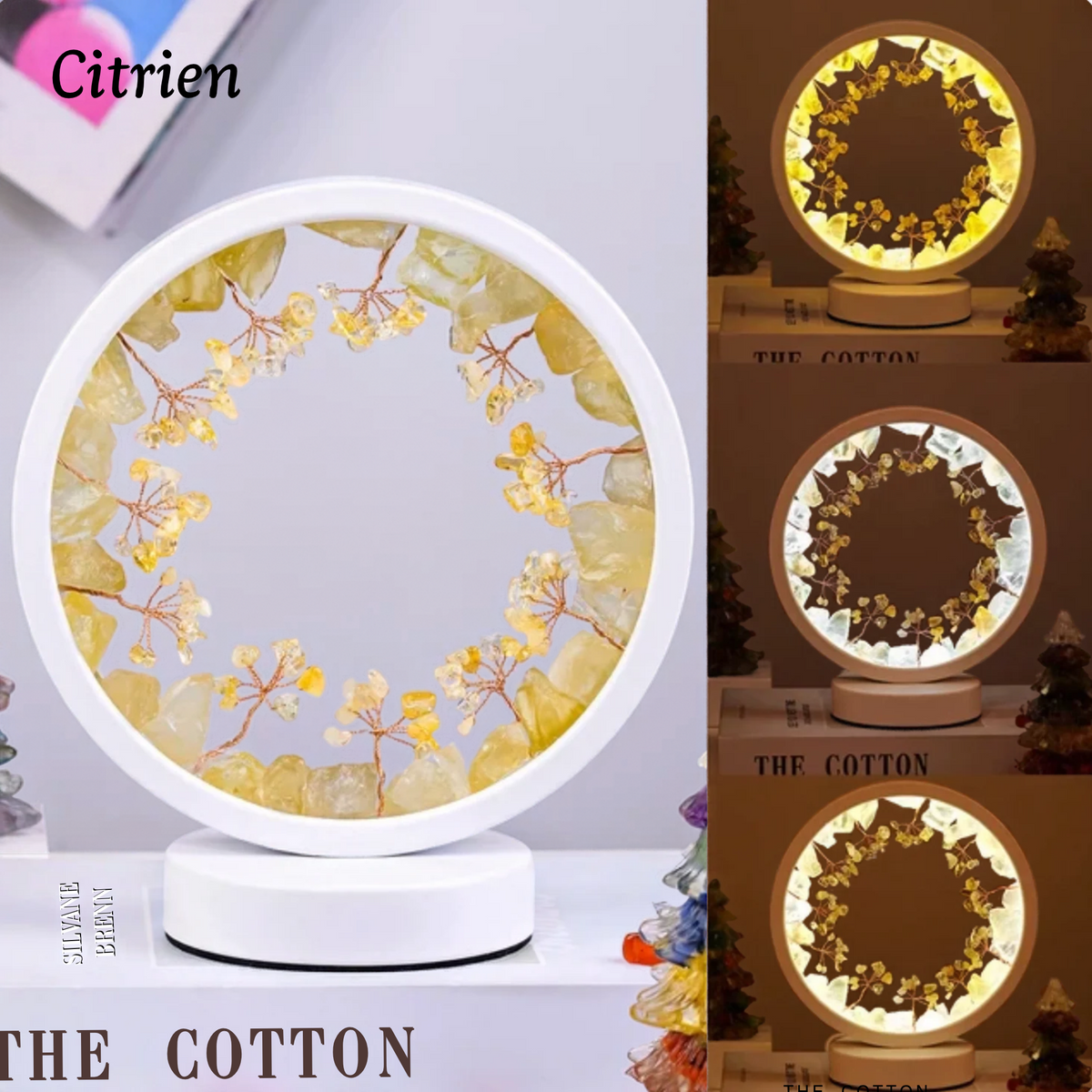 lamp met citrien en 3 voorbeelden van verlichting