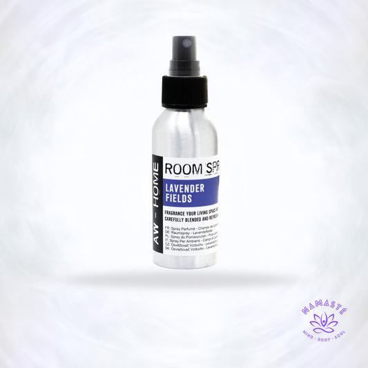 lavendel fields spray met logo achtergrond