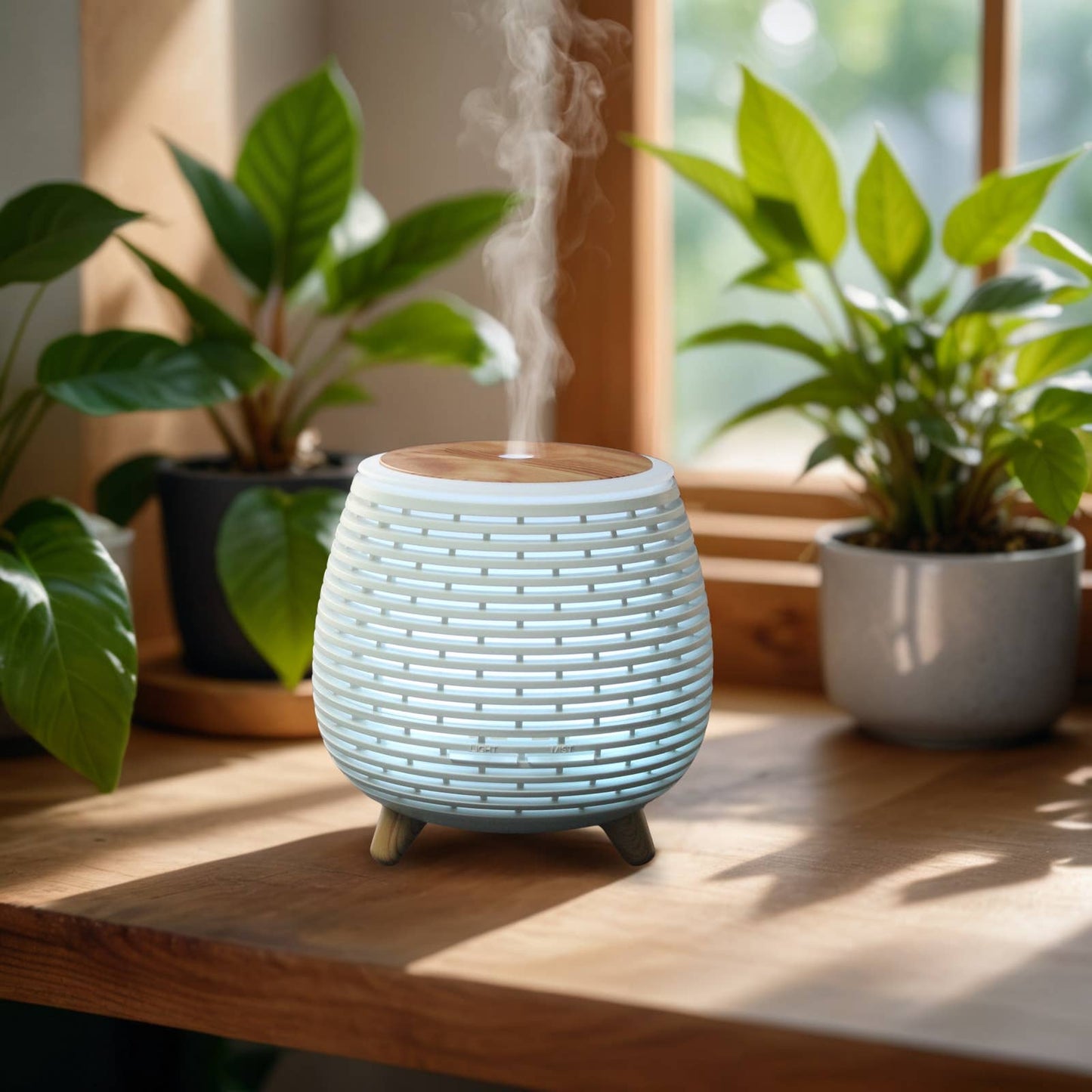 lina diffuser wit licht met planten