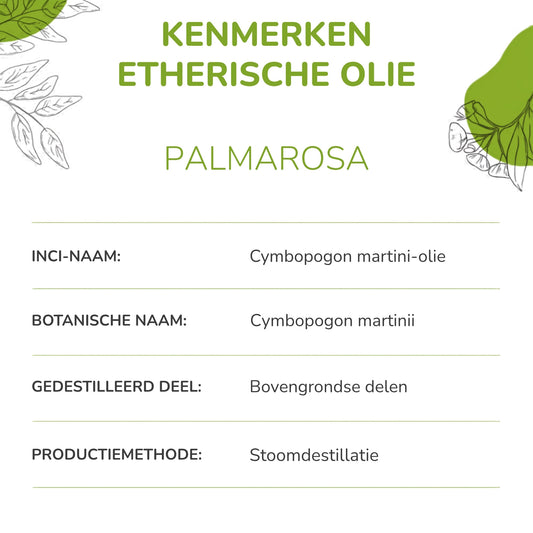 Biologische Palmarosa Etherische Olie | 100% Puur & Natuurlijk (10ml)