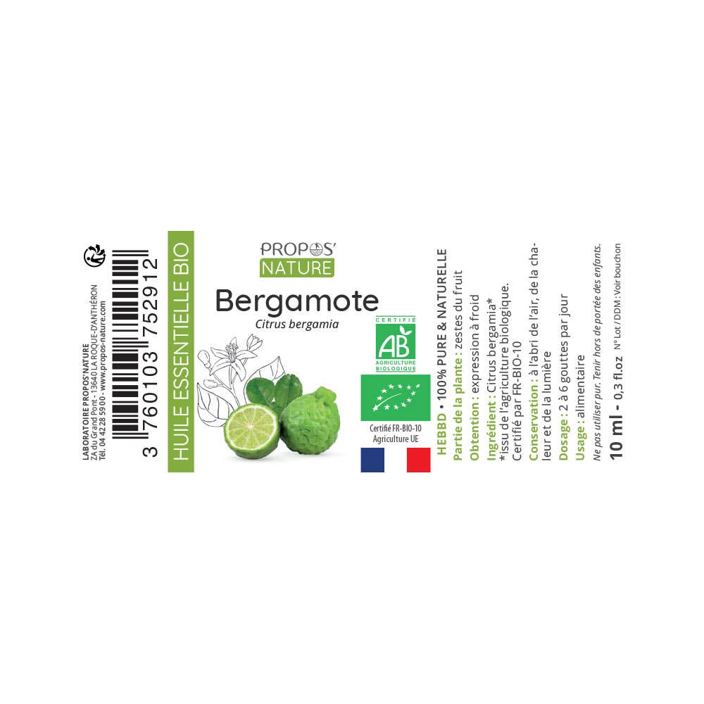 propos'nature bergamot olie fleslabel
