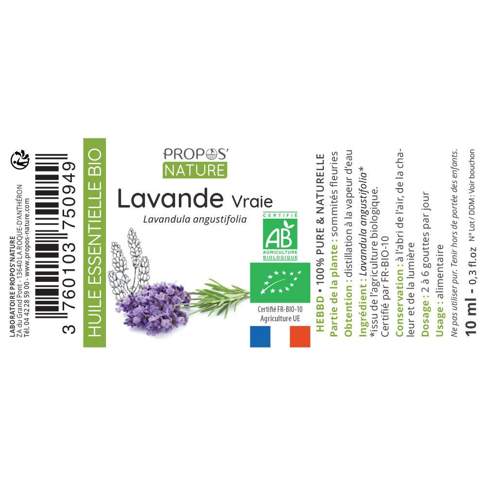 propos'nature echte lavendel olie fleslabel