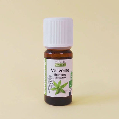 propos'nature exotische verbena olie met beige achtergrond