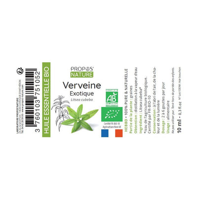 propos'nature exotische verbena olie fleslabel
