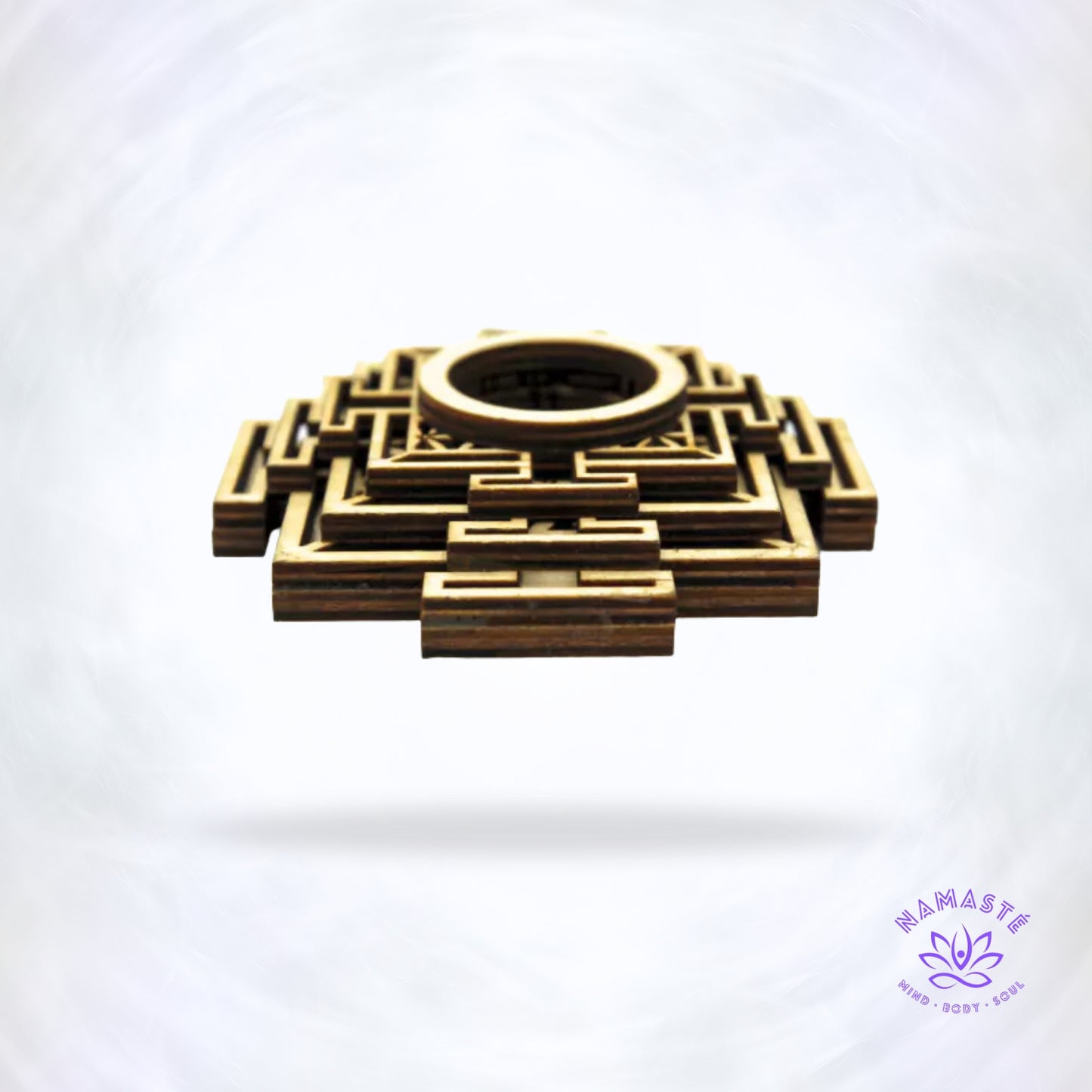 Seleniet bol op Mandala LED-basis – spirituele lichtset met reinigende energie.