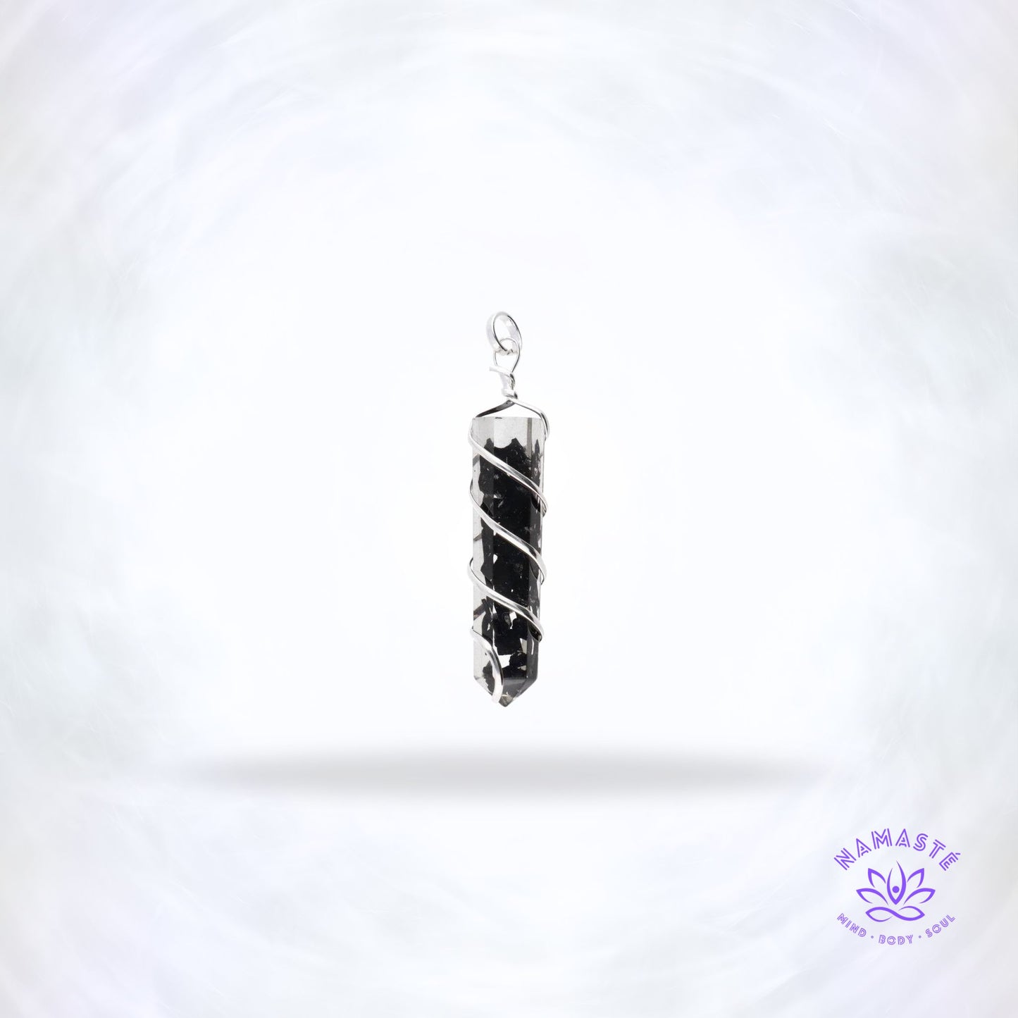 shungiet orgonite hanger met spiraal rond