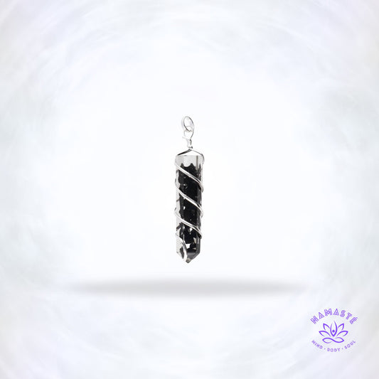 shungiet orgonite hanger met spiraal rond