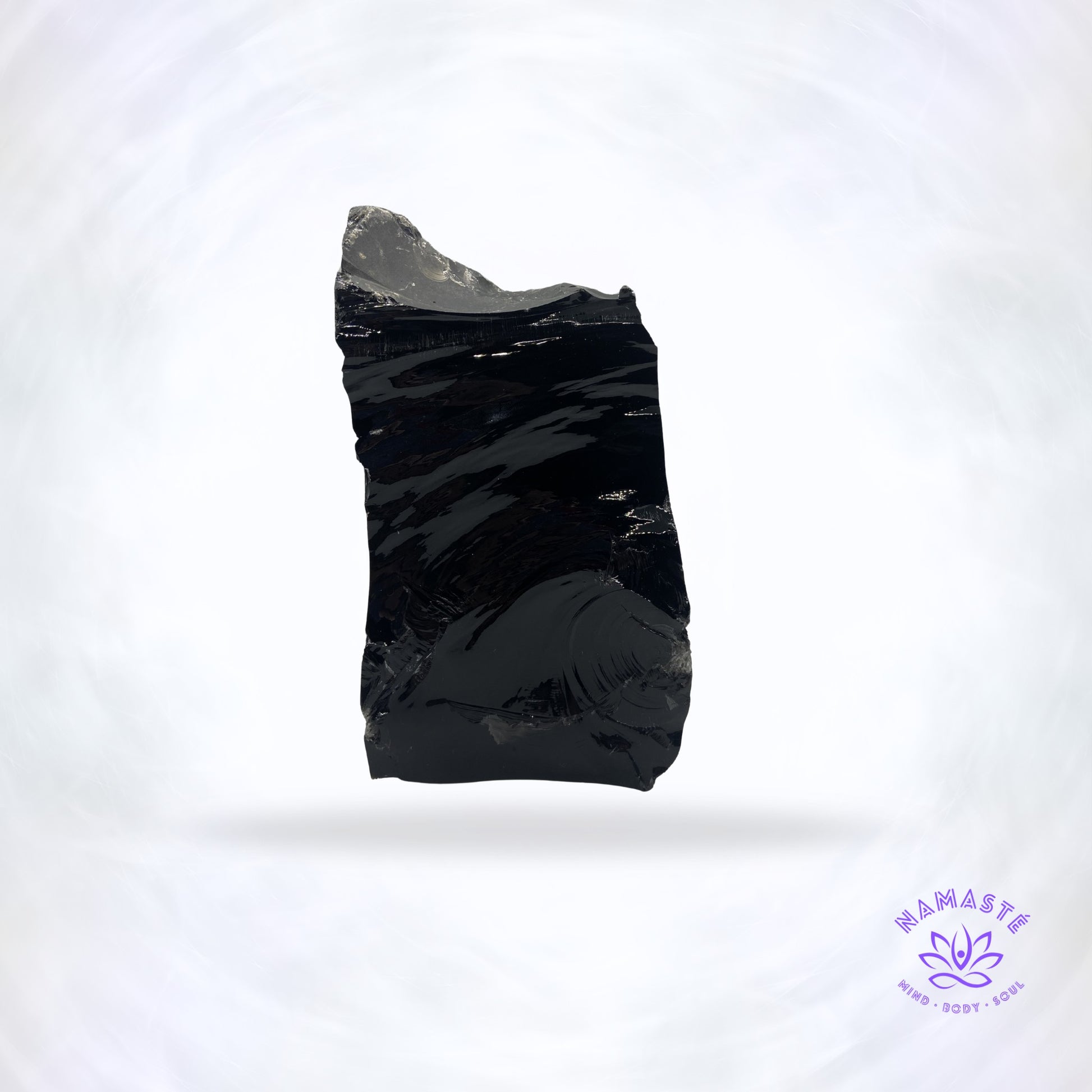 ruwe zwarte obsidiaan vooraanzicht